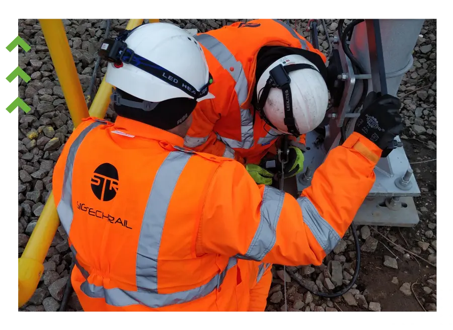 SigTech Rail engineers working trackside